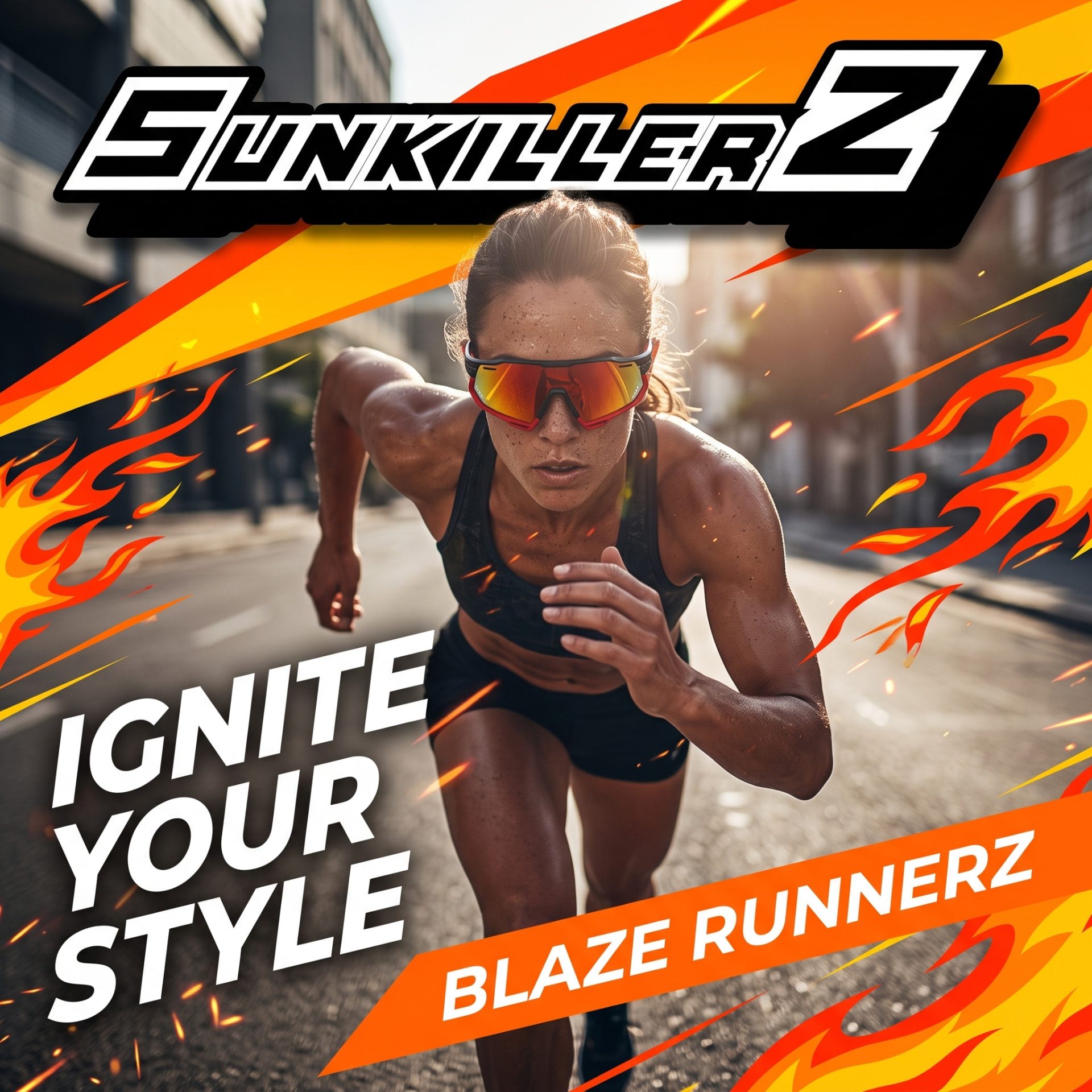 Runner wearing Blaze RunnerZ sunglasses